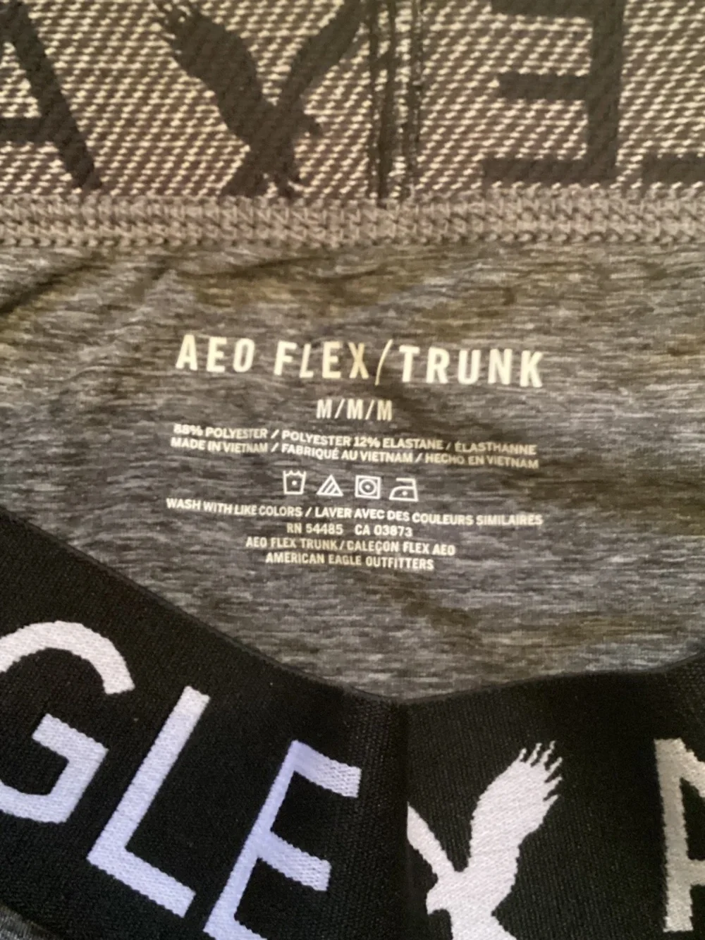 American Eagle gray and black medium trunks
